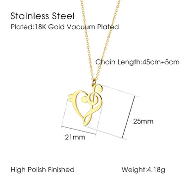 Wholesale Simple Style Heart Shape Stainless Steel Plating Gold Plated Pendant Necklace