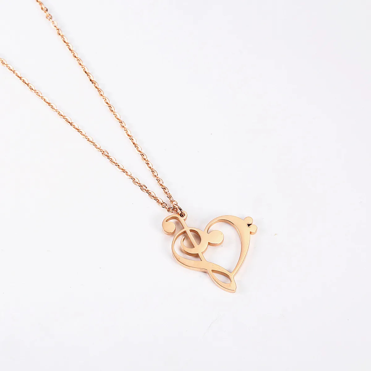 Wholesale Simple Style Heart Shape Stainless Steel Plating Gold Plated Pendant Necklace