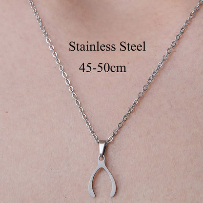 201 Stainless Steel Simple Style Polishing Plating Human Arrow Hook Pendant Necklace