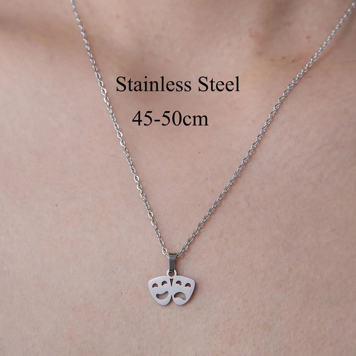 201 Stainless Steel Simple Style Polishing Plating Human Arrow Hook Pendant Necklace