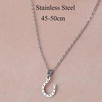 201 Stainless Steel Simple Style Polishing Plating Human Arrow Hook Pendant Necklace