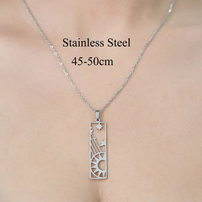 201 Stainless Steel Simple Style Polishing Plating Human Devil'S Eye Star Pendant Necklace