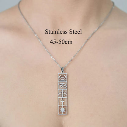 201 Stainless Steel Simple Style Polishing Plating Human Devil'S Eye Star Pendant Necklace