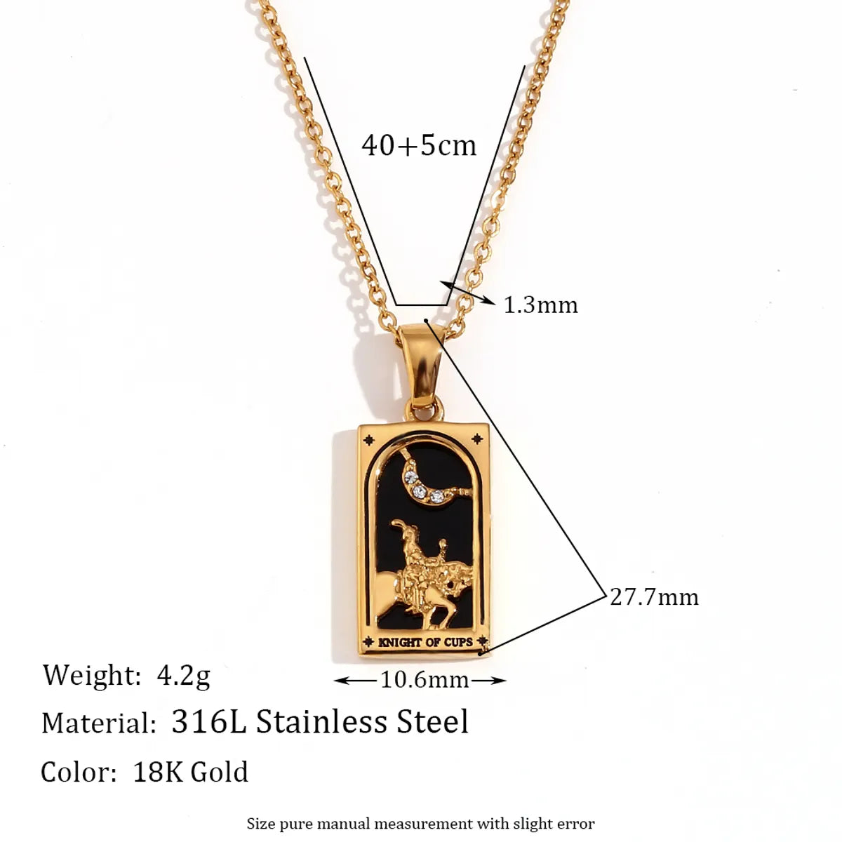 Simple Style Human Sun Moon Stainless Steel Arylic Plating Inlay Rhinestones 18k Gold Plated Pendant Necklace