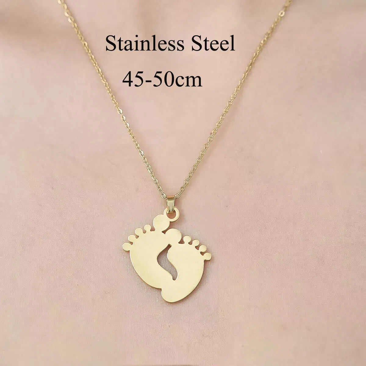 Wholesale Jewelry Simple Style Human Sun Paw Print 201 Stainless Steel 18K Gold Plated Polishing Plating Pendant Necklace