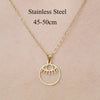 Wholesale Jewelry Simple Style Human Sun Paw Print 201 Stainless Steel 18K Gold Plated Polishing Plating Pendant Necklace