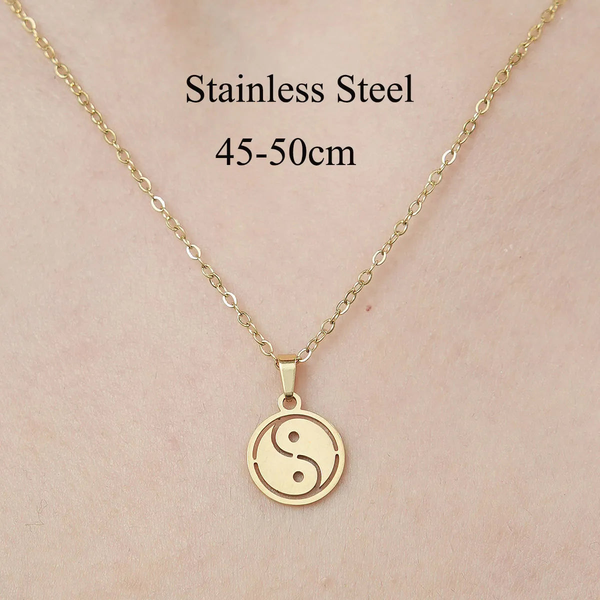 Wholesale Jewelry Simple Style Human Sun Paw Print 201 Stainless Steel 18K Gold Plated Polishing Plating Pendant Necklace