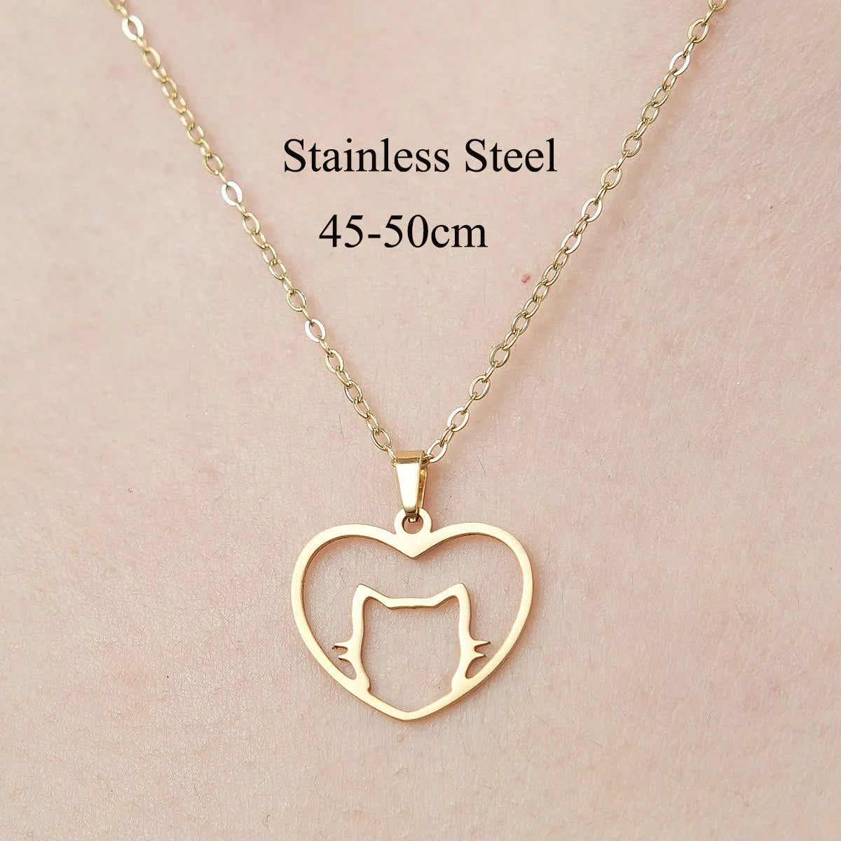 Wholesale Jewelry Simple Style Human Sun Paw Print 201 Stainless Steel 18K Gold Plated Polishing Plating Pendant Necklace