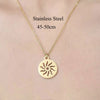 Wholesale Jewelry Simple Style Human Sun Paw Print 201 Stainless Steel 18K Gold Plated Polishing Plating Pendant Necklace