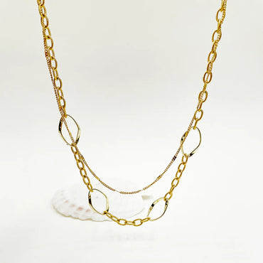 Simple Style Irregular Stainless Steel Plating Double Layer Necklaces