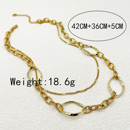 Simple Style Irregular Stainless Steel Plating Double Layer Necklaces