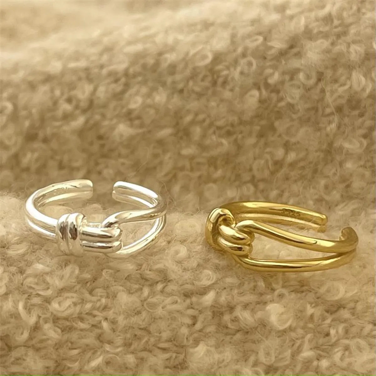 Wholesale Simple Style Knot Copper Plating Hollow Out Open Rings