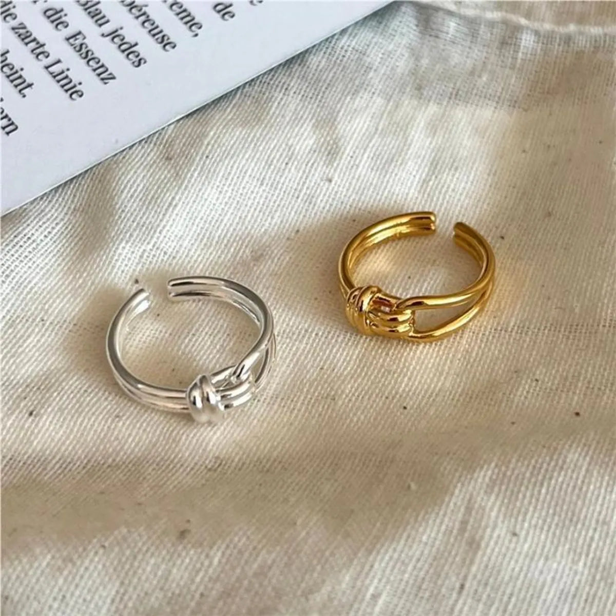 Wholesale Simple Style Knot Copper Plating Hollow Out Open Rings