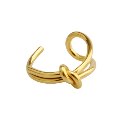 Wholesale Simple Style Knot Titanium Steel 18k Gold Plated Open Ring