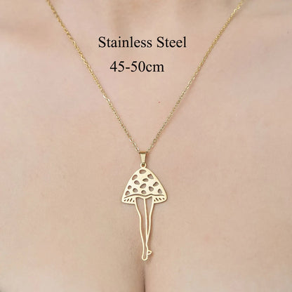 Wholesale Jewelry Simple Style Leaf Devil'S Eye Wings 201 Stainless Steel 18K Gold Plated Polishing Plating Pendant Necklace