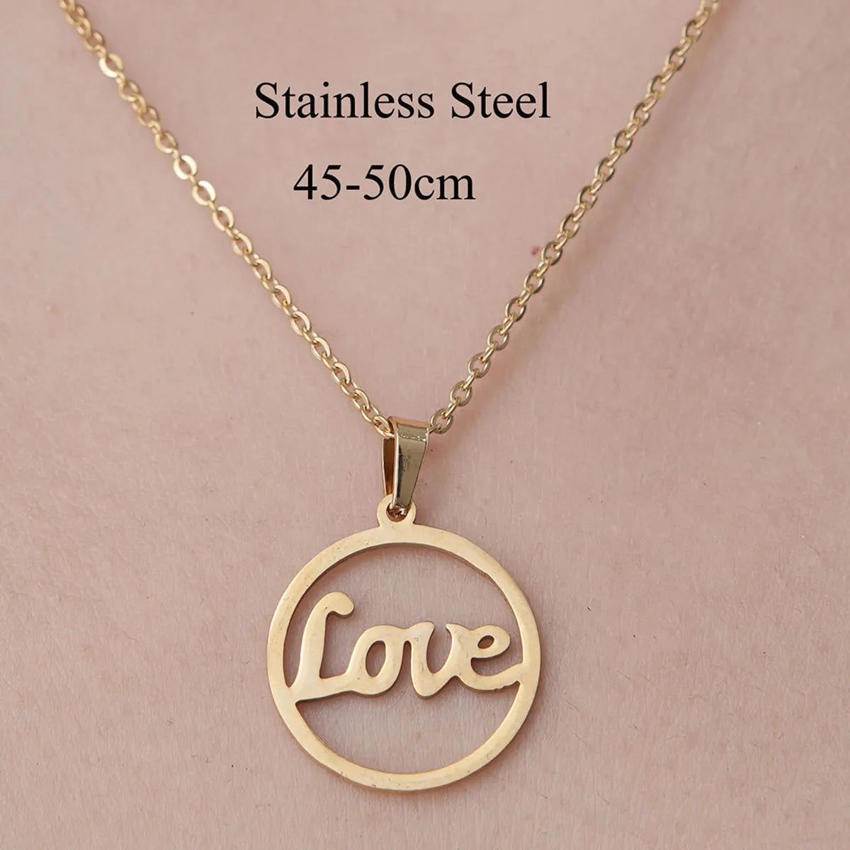 Wholesale Simple Style Leaf Letter Skull Stainless Steel Titanium Steel Polishing Plating Pendant Necklace