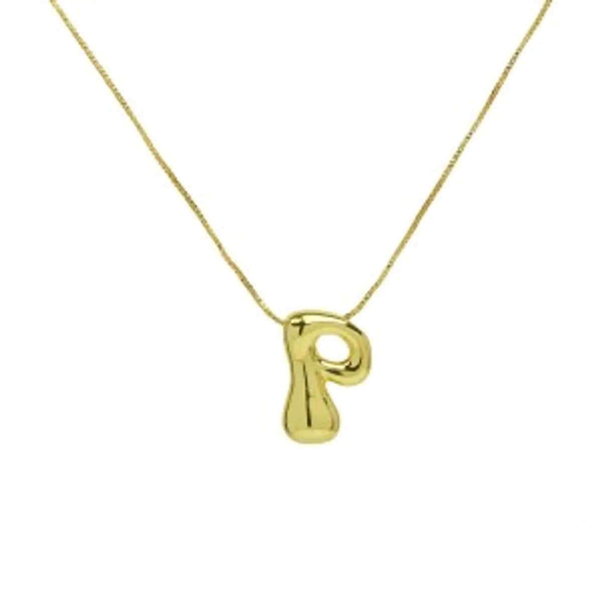 Wholesale Simple Style Letter Brass 18K Gold Plated Pendant Necklace