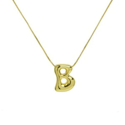 Wholesale Simple Style Letter Brass 18K Gold Plated Pendant Necklace