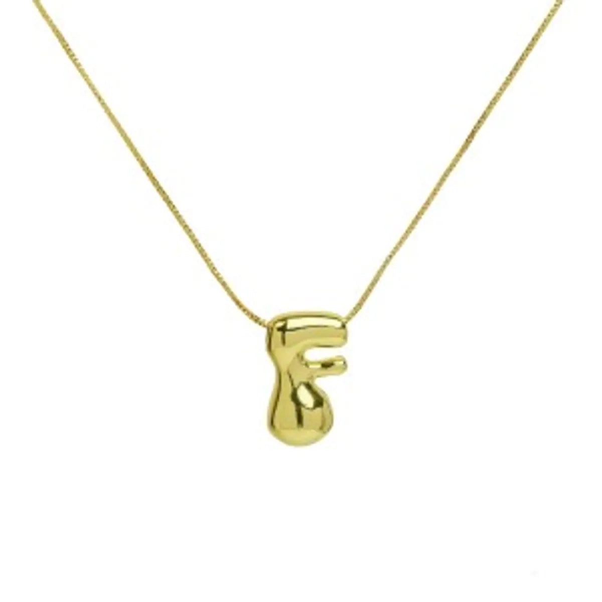 Wholesale Simple Style Letter Brass 18K Gold Plated Pendant Necklace