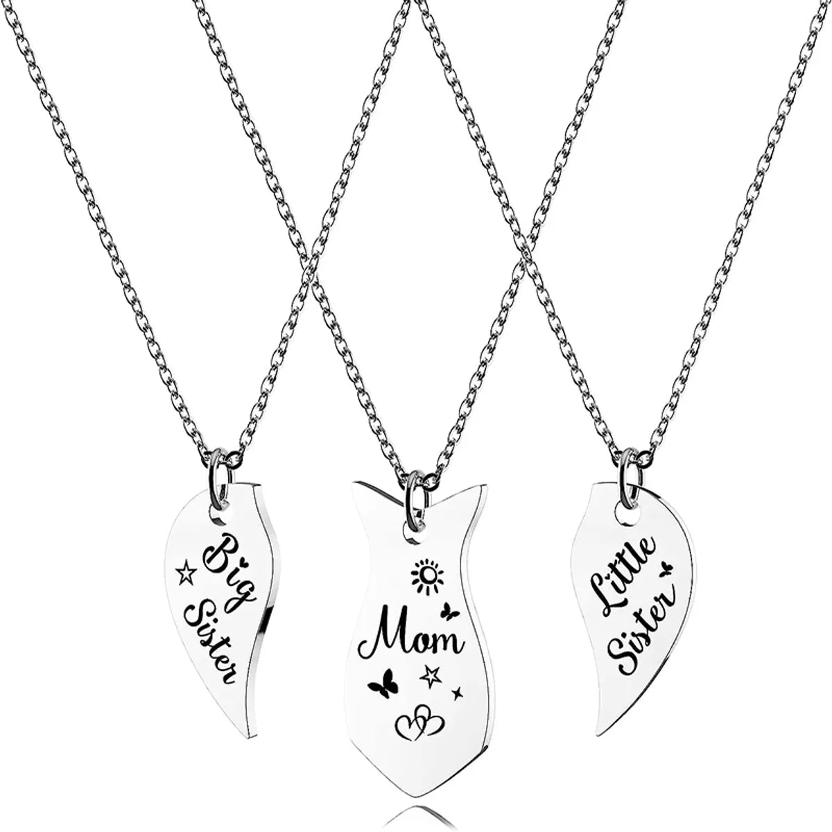 Wholesale Simple Style Letter Stainless Steel Pendant Necklace