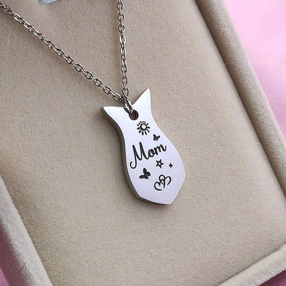 Wholesale Simple Style Letter Stainless Steel Pendant Necklace