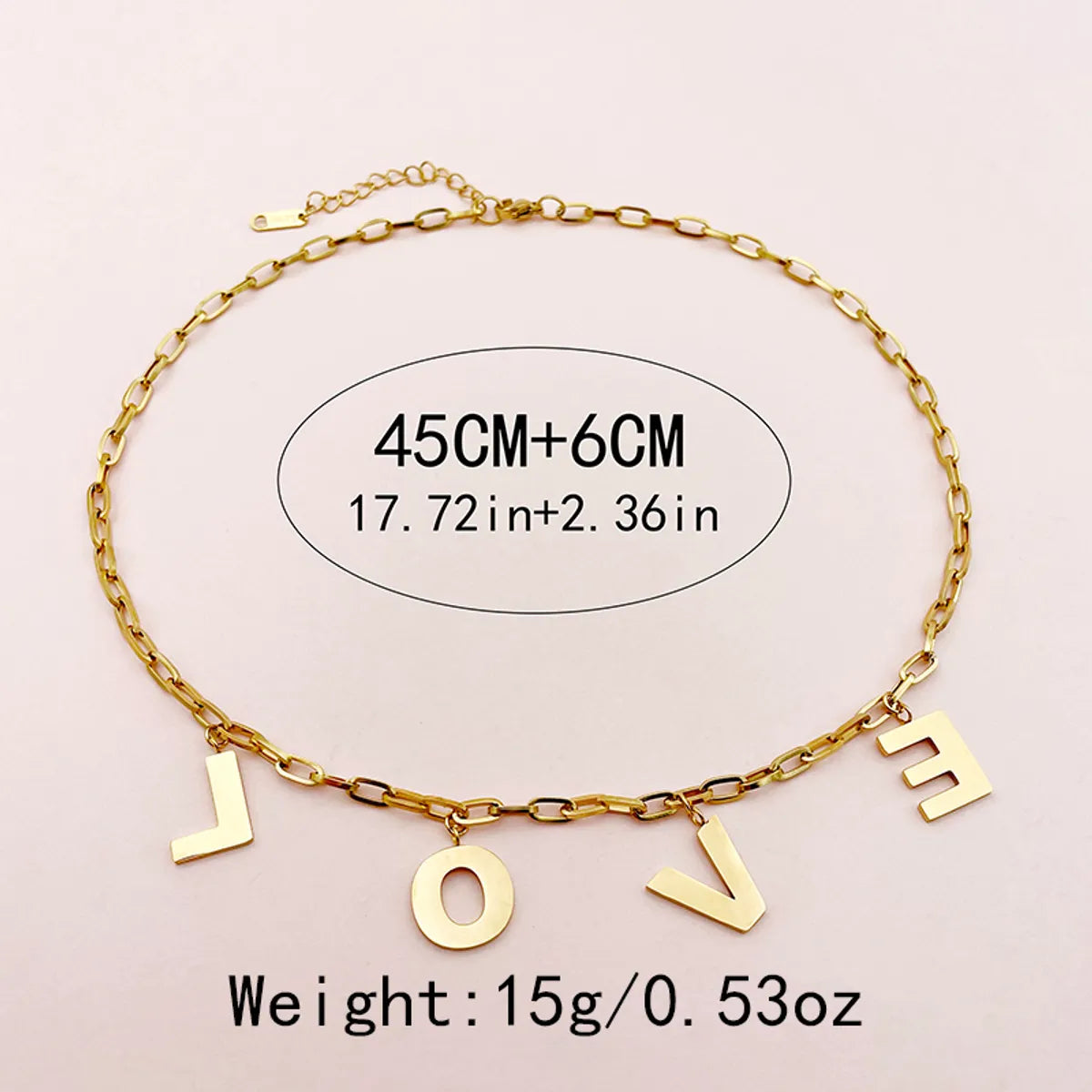 Wholesale Simple Style Letter Stainless Steel Plating Gold Plated Pendant Necklace