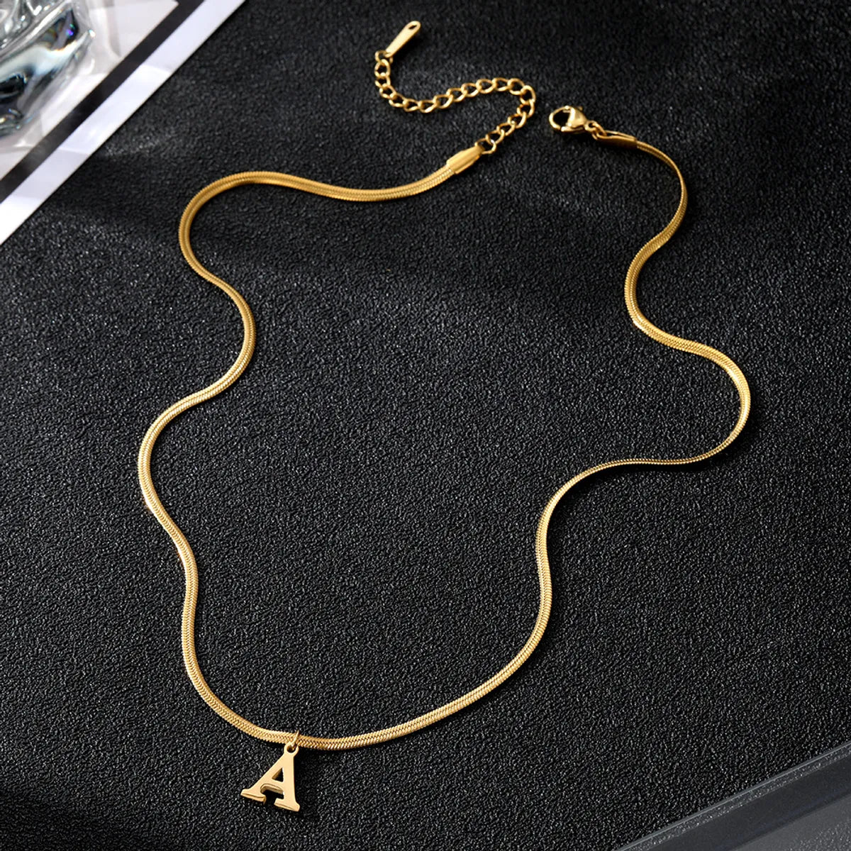 Wholesale Simple Style Letter Stainless Steel Titanium Steel Plating Gold Plated Pendant Necklace