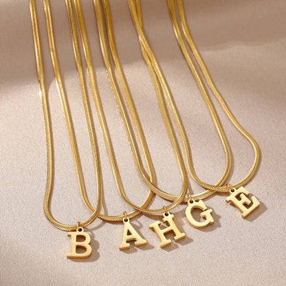 Wholesale Simple Style Letter Stainless Steel Titanium Steel Plating Gold Plated Pendant Necklace