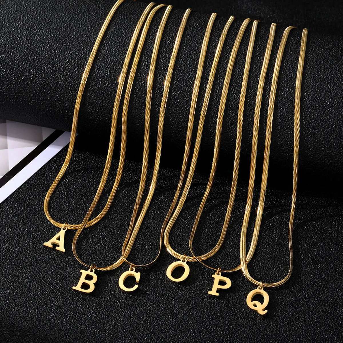 Wholesale Simple Style Letter Stainless Steel Titanium Steel Plating Gold Plated Pendant Necklace