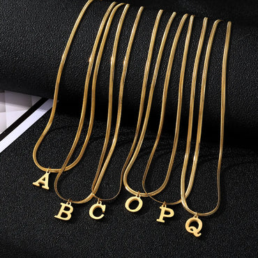 Wholesale Simple Style Letter Stainless Steel Titanium Steel Plating Gold Plated Pendant Necklace