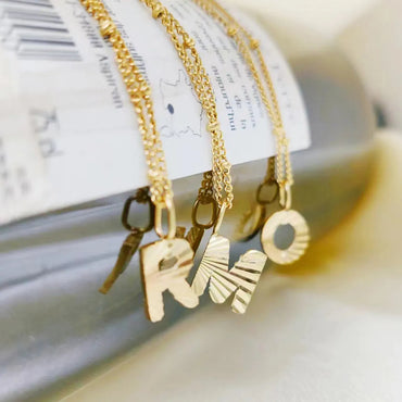 Wholesale Simple Style Letter Stainless Steel Titanium Steel Plating Gold Plated Pendant Necklace