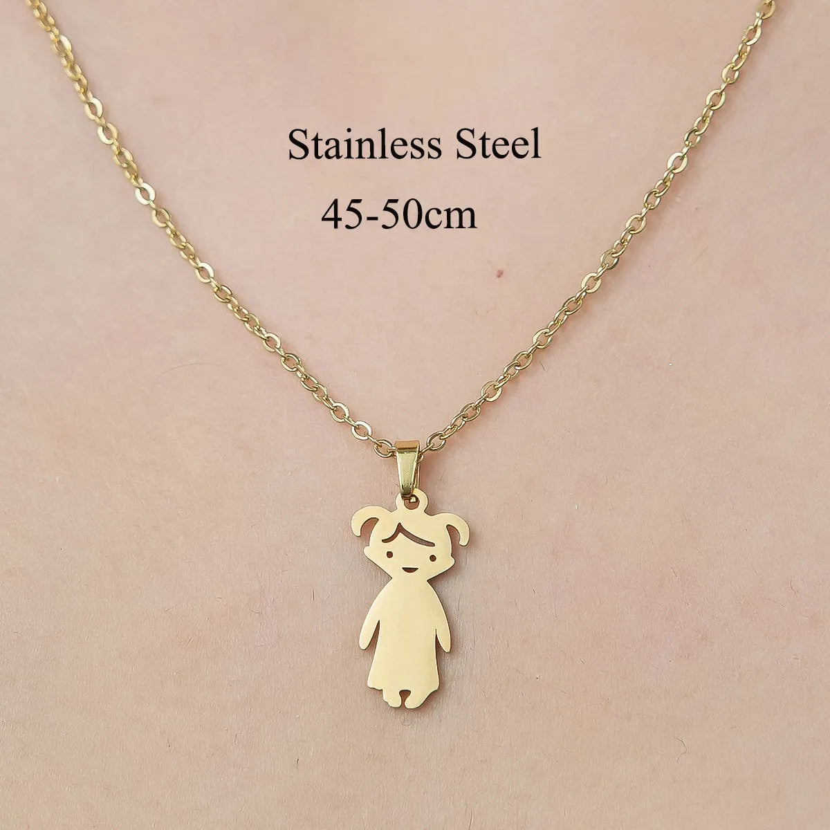 Wholesale Jewelry Simple Style Little Bear Devil'S Eye Lightning 201 Stainless Steel 18K Gold Plated Polishing Plating Pendant Necklace