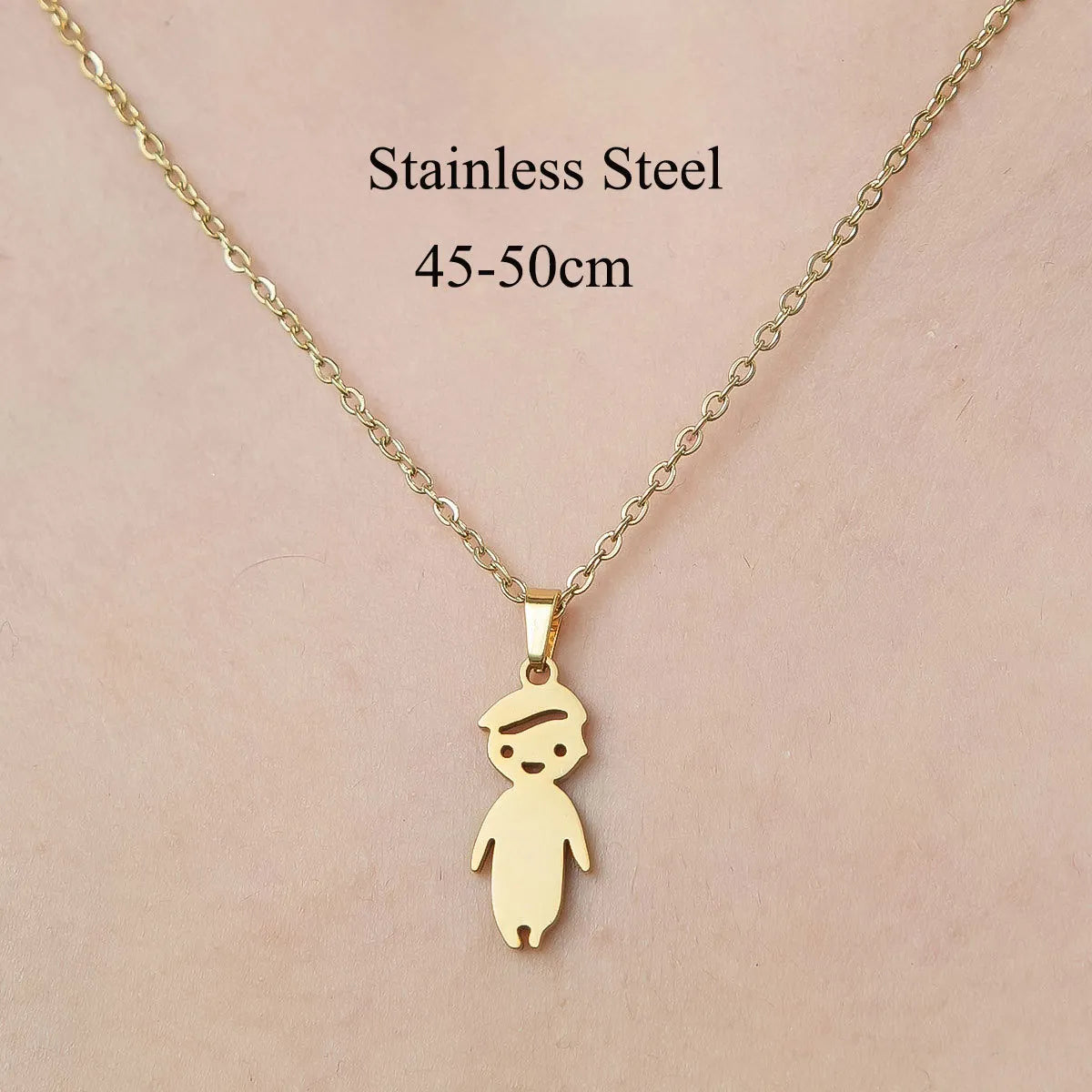 Wholesale Jewelry Simple Style Little Bear Devil'S Eye Lightning 201 Stainless Steel 18K Gold Plated Polishing Plating Pendant Necklace