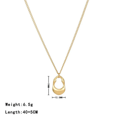 Wholesale Simple Style Lock Stainless Steel Plating White Gold Plated Gold Plated Pendant Necklace