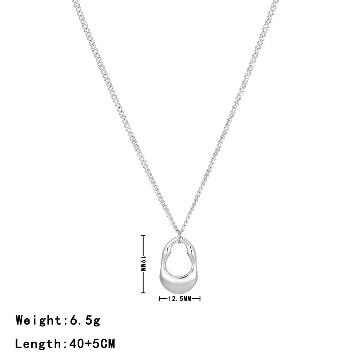 Wholesale Simple Style Lock Stainless Steel Plating White Gold Plated Gold Plated Pendant Necklace