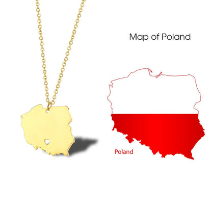 Wholesale Simple Style Map Titanium Steel Plating Pendant Necklace