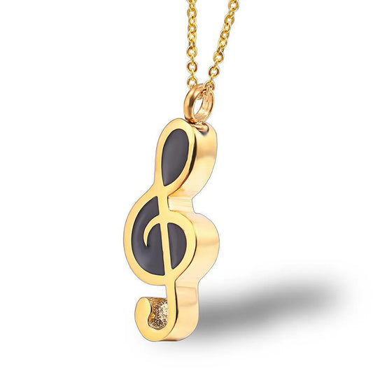 Wholesale Simple Style Notes Stainless Steel Plating Gold Plated Pendant Necklace