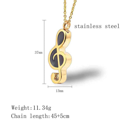 Wholesale Simple Style Notes Stainless Steel Plating Gold Plated Pendant Necklace