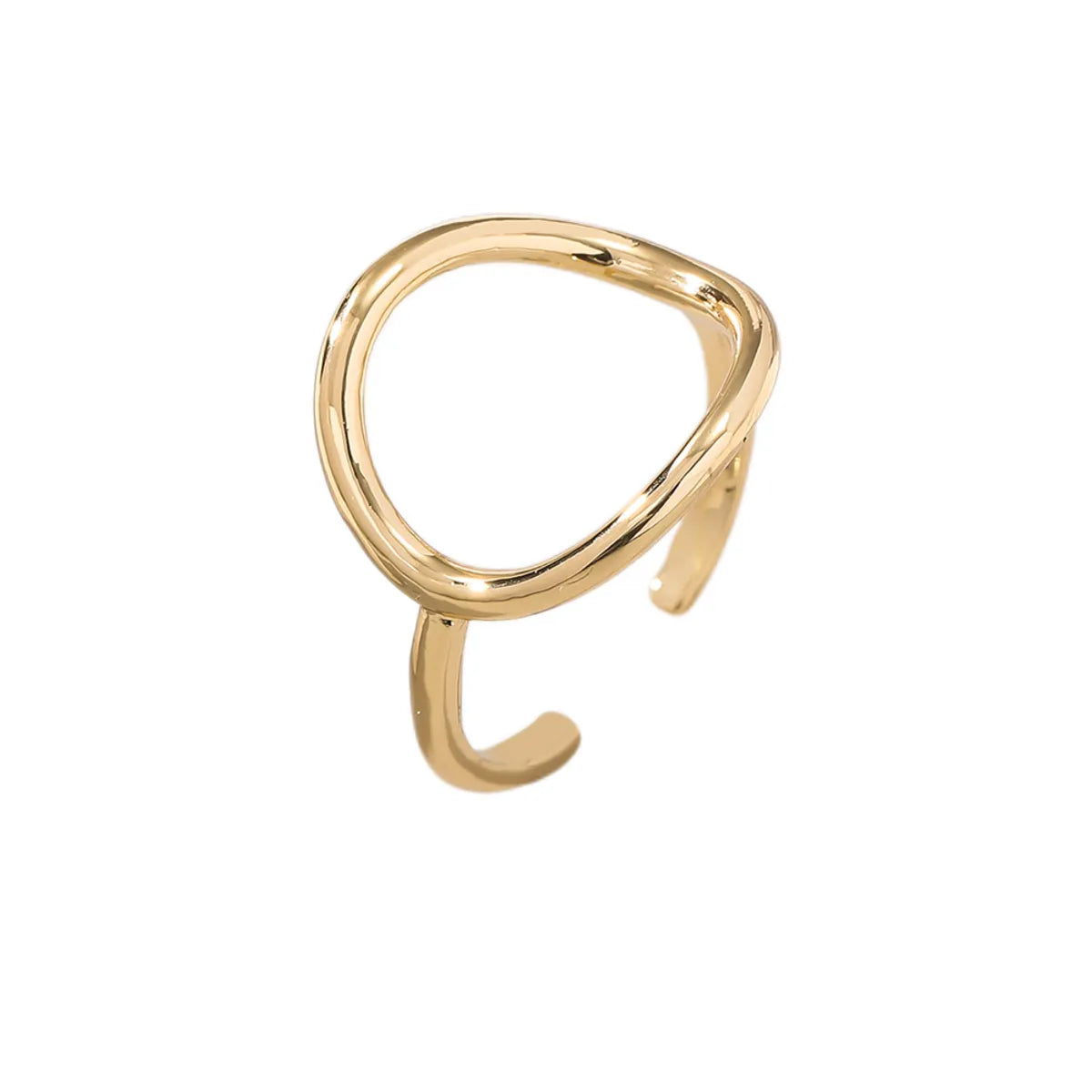 Wholesale Simple Style Oval Copper Irregular Plating White Gold Plated Gold Plated Open Rings