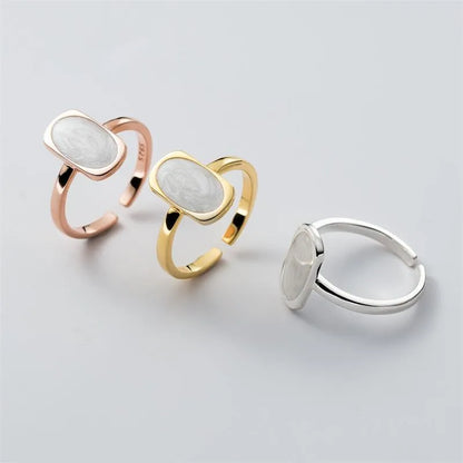 Wholesale Simple Style Rectangle Copper Epoxy Plating Open Rings