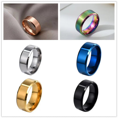 Wholesale Simple Style Round Stainless Steel Rings