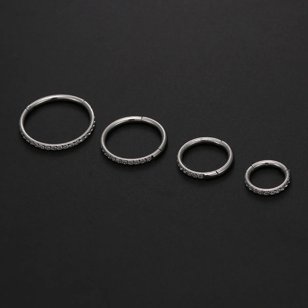 Simple Style Round Stainless Steel Inlay Zircon Nose Ring