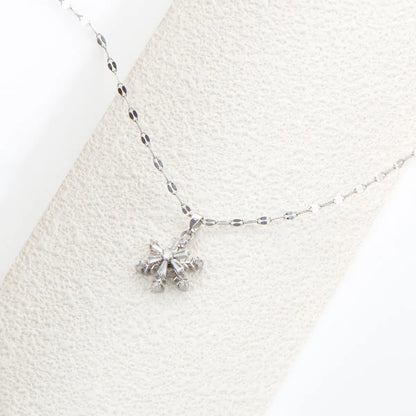 Simple Style Snowflake Stainless Steel Plating Inlay Zircon Pendant Necklace