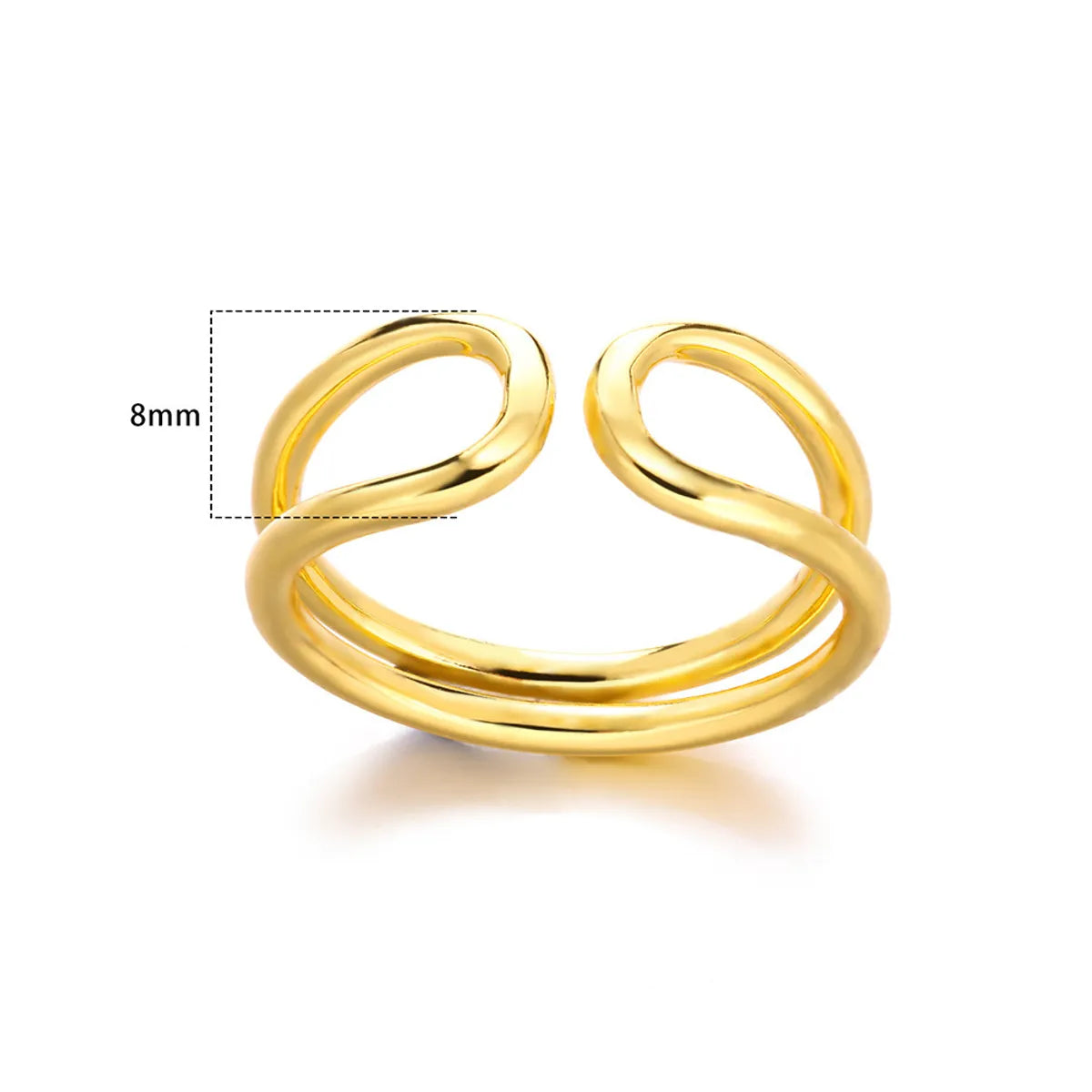 Wholesale Simple Style Solid Color Copper Plating Gold Plated Rings