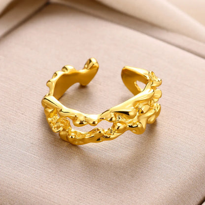 Wholesale Simple Style Solid Color Copper Plating Gold Plated Rings