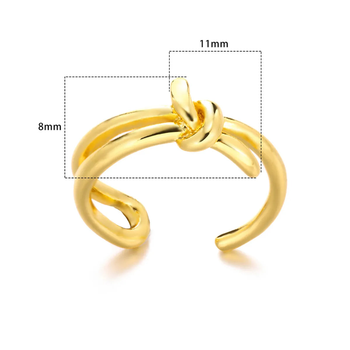 Wholesale Simple Style Solid Color Copper Plating Gold Plated Rings