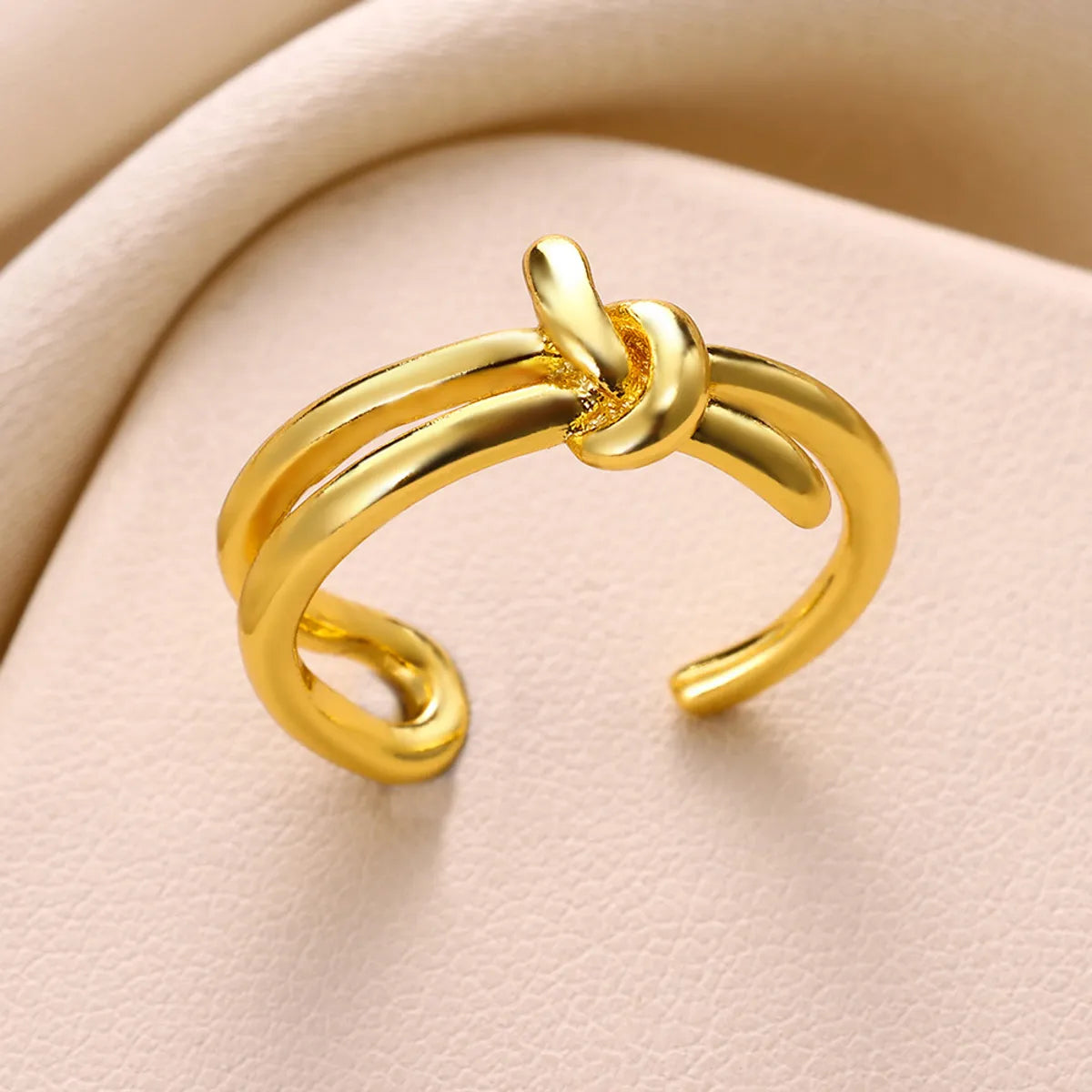 Wholesale Simple Style Solid Color Copper Plating Gold Plated Rings