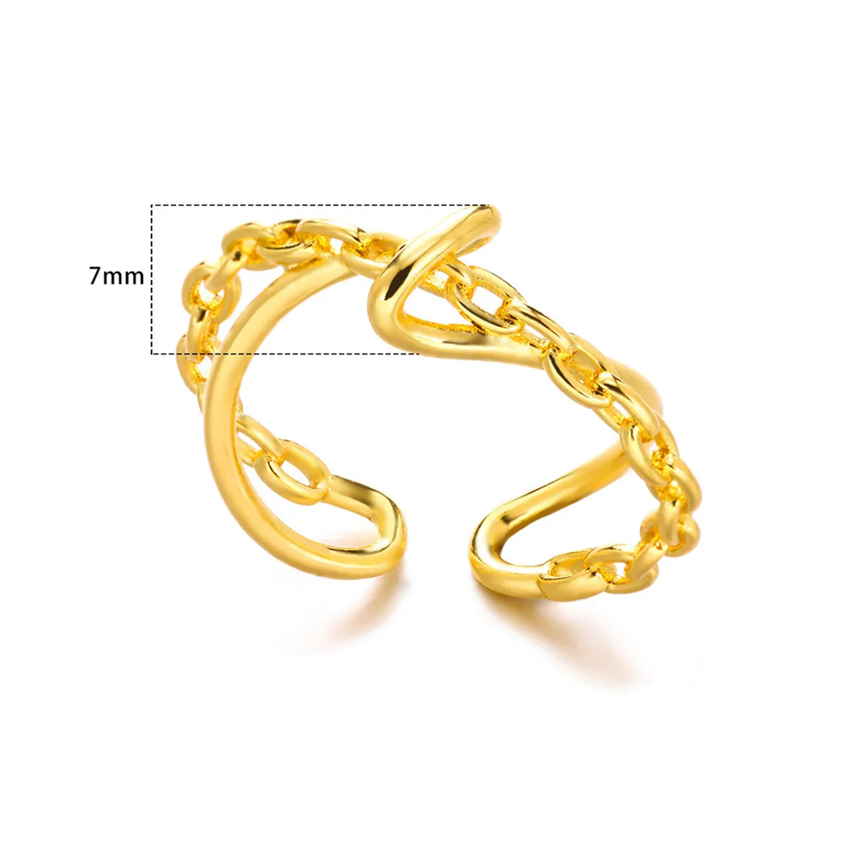 Wholesale Simple Style Solid Color Copper Plating Gold Plated Rings