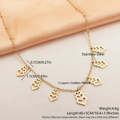 Wholesale Simple Style Solid Color Heart Shape Symbol Stainless Steel Plating 18k Gold Plated Gold Plated Necklace