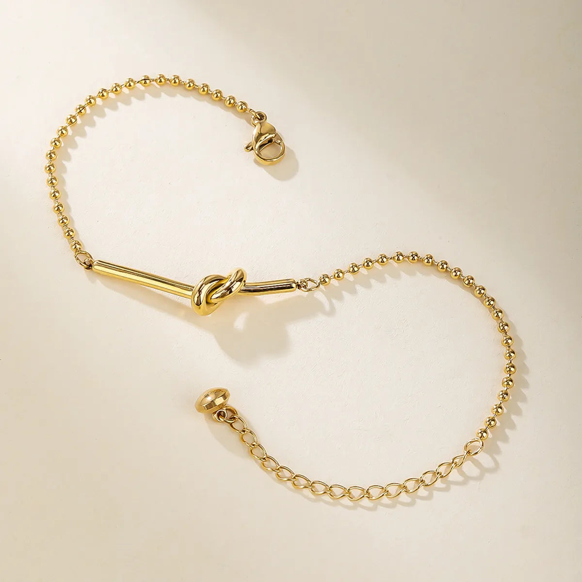 Simple Style Solid Color Knot Stainless Steel Titanium Steel Plating 18k Gold Plated Gold Plated Bracelets